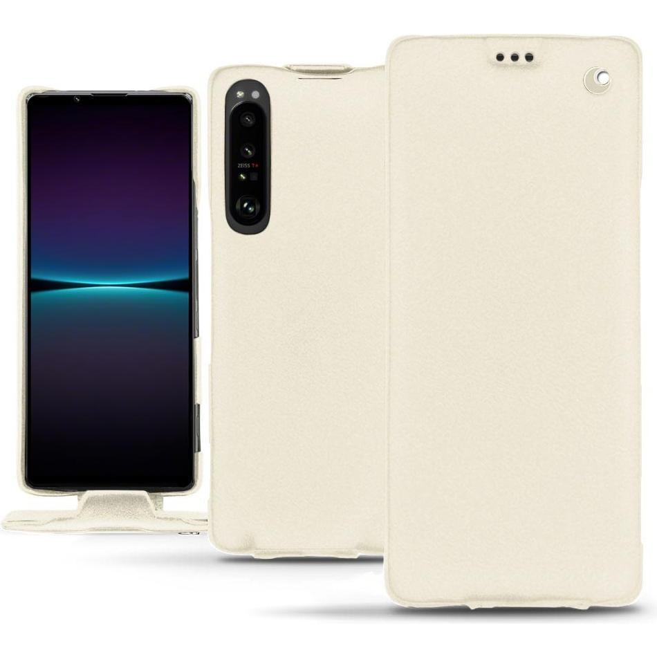 Noreve Lederschutzhülle vertikal (Sony Xperia 1 IV), Smartphone Hülle, Weiss