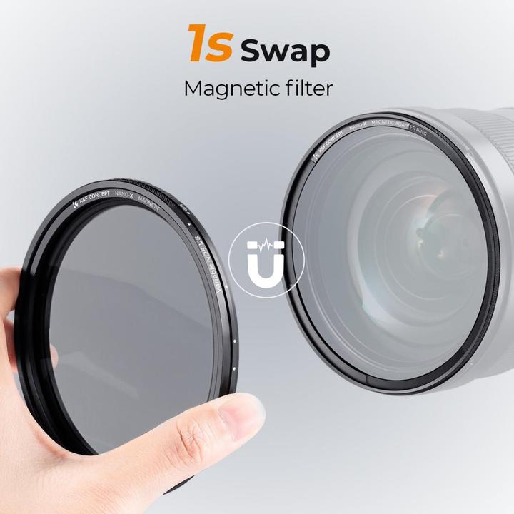 Productafbeelding K&F Concept Concept Nano X No Fork ND8-128 magneetfilter - 72 mm (72 mm, ND / grijsfilter)