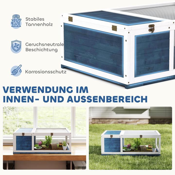 Immagine prodotto PawHut Schildkrötenhaus Tannenholz Blau