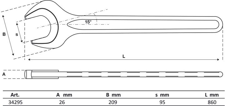 Actual product image BGS Single Open End Spanner DIN 894 95 mm (95 mm)