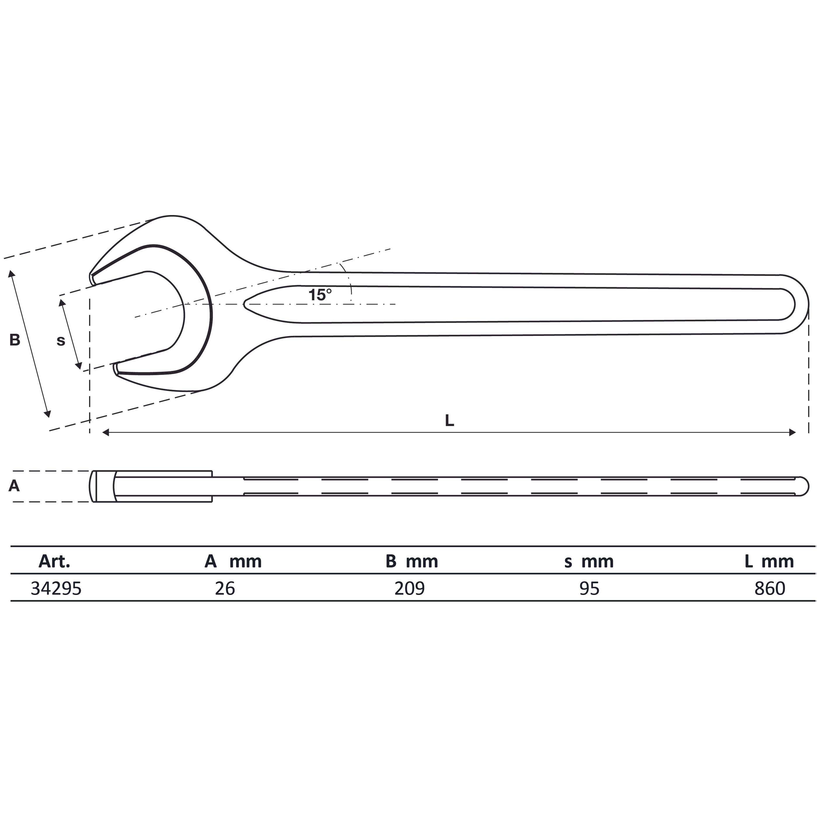 Thumbnail - BGS, Schraubenschlüssel, Einmaulschlüssel DIN 894 SW 95 mm (95 mm)