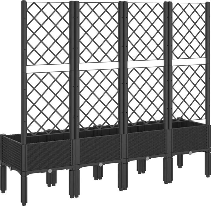 Image du produit vidaXL Bac à plantes avec treillis PP