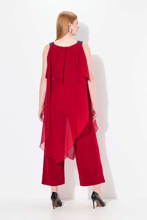 Produktbild Ulla Popken Jumpsuit, doppellagig, Glitzer-Doppelträger, ärmellos (58)