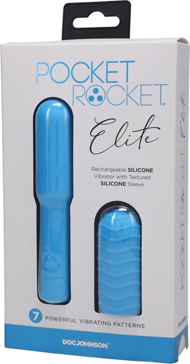 Image du produit Doc Johnson Pocket Rocket® Elite - Rechargeable avec étui amovible - Bleu ciel