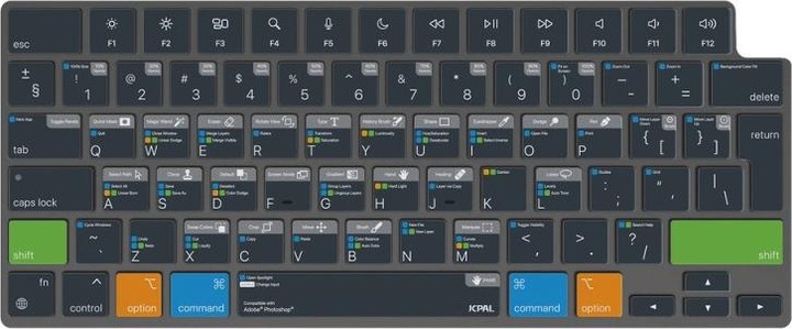 Immagine prodotto JCPAL Verskin Copri Tastiera Adobe Photoshop Shortcuts per MacBook Pro 14"/16" (M1 2021/M2 2023), MacBook