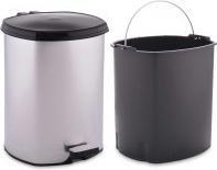 Produktbild Berilo Kunststoff-Abfalleimer mit Pedal silber 6l (6 l)