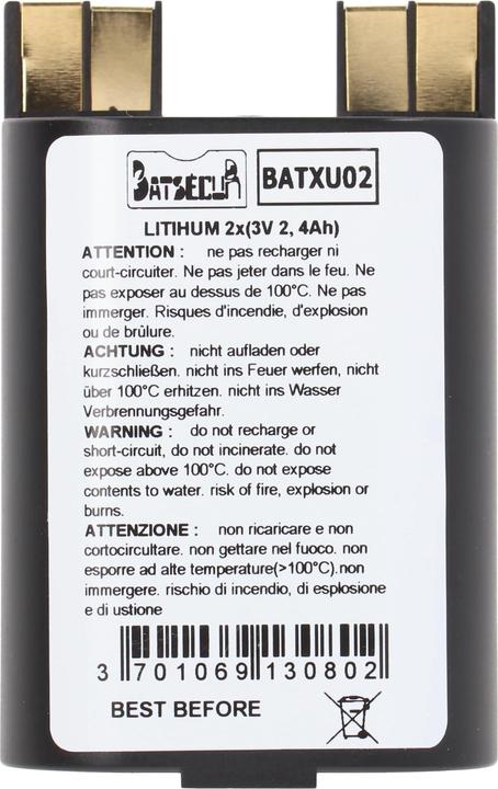 Actual product image AccuCell Pufferbatterie LiMnO2 2x 3V 2400mAh ersetzt Daitem RXU02X, BATXU02 (2 pcs., 2400 mAh)