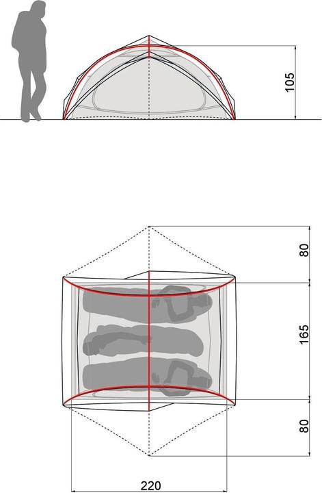 Actual product image Vaude Ultralight Space 3P Tent, wild lime (Dome tent, 2.10 kg, 3 persons)
