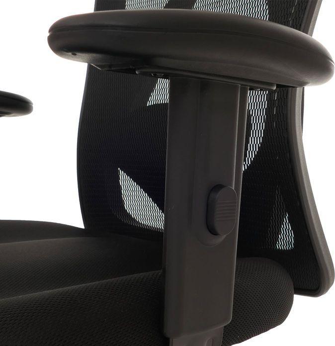 Produktbild Mendler Bürostuhl HWC-O64, ergonomisch, verstellbare Lordosenstütze Armlehne – schwarz (36 - 46 cm)