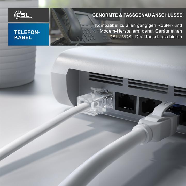 Actual product image CSL Telephone cable, TAE-F plug to RJ45 plug