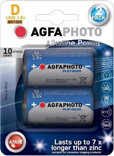 AGFAPHOTO Power alkaline battery 1.5V, LR20/D, blister 2pcs (2 pcs., D)