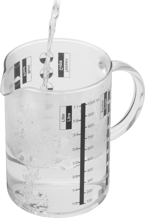 Produktbild WMF Messbecher 1,0l Skalierung 4 Masseinheiten Gourmet hitzebeständiges Glas (1000 ml)