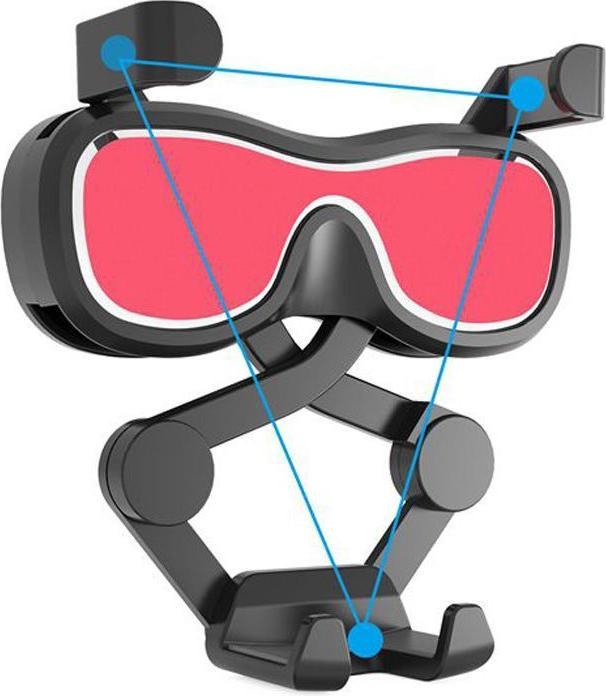 Image du produit Hurtel Support de voiture pour smartphone par gravité pour bouche d'air avec rafraîchisseur d'air noir