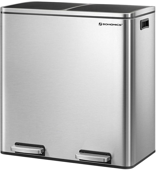 Treteimer 2 x 30 L, Silber, Fassungsvermögen: 60