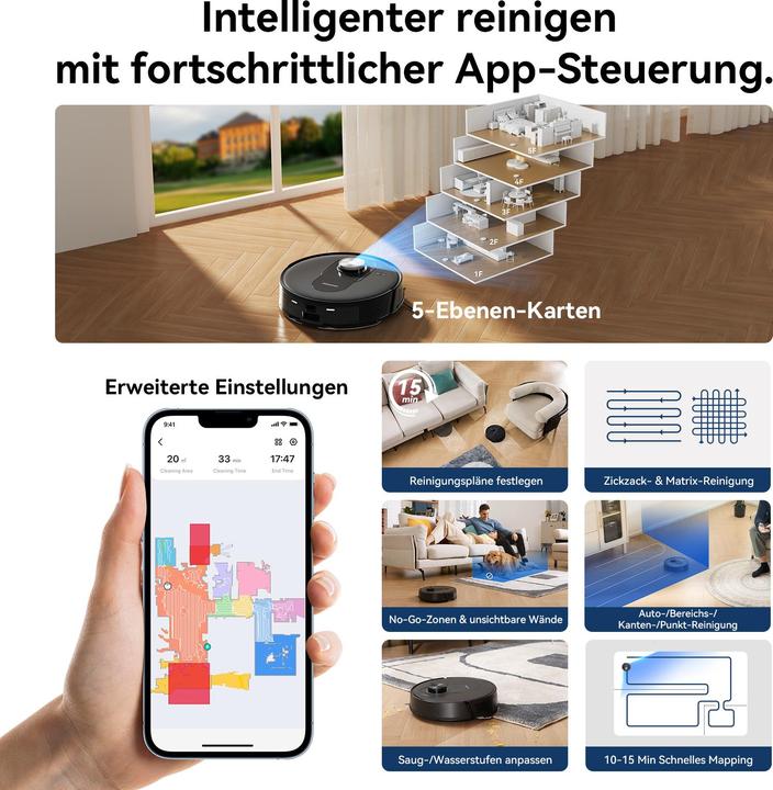 Produktbild Proscenic Q8 Saugroboter mit Wischfunktion (Saugwischroboter)