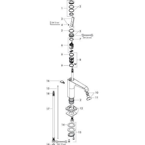 Thumbnail - Axor, Badarmatur, Wasserhahn Citterio E 125mm