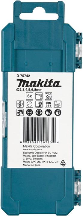 Produktbild Makita Bohrer-Set HSS-G 6-tlg. (2,0 mm, 3,0, 4,0, 5,0, 6,0, 8,0 Millimeter)
