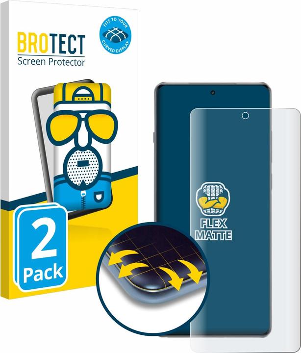 Produktbild BROTECT Fullscreen Schutzfolie Displayschutz Folie Matt Entspiegelungsfolie (2 Stück, OnePlus 13R)