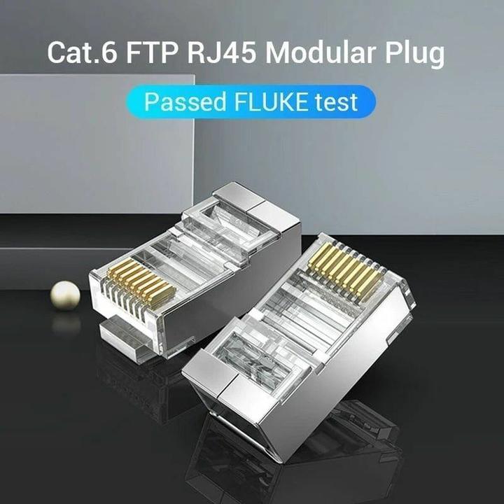 Actual product image Vention Cat.6 FTP RJ45 Modular Plug Transparent 100 Pack