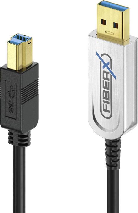 Actual product image Purelink USB 3.1 Cable Gen2, Fiber, 10Gbps, A-B 30m Black (USB 3.2 Gen 1, USB 3.2 Gen 2)