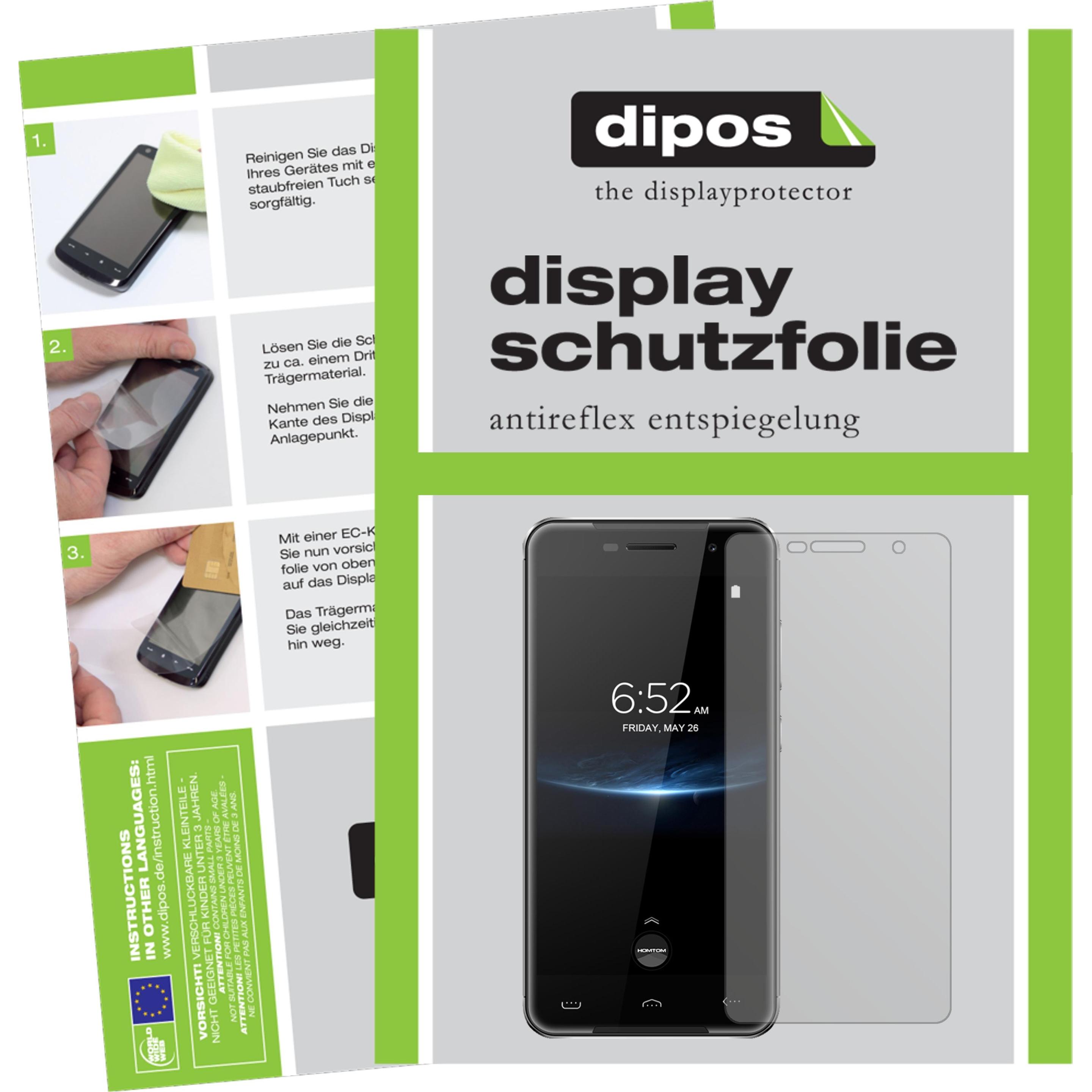 Dipos Displayschutzfolie Antireflex (5 Stück, Homtom HT37 Pro), Smartphone Schutzfolie, Transparent