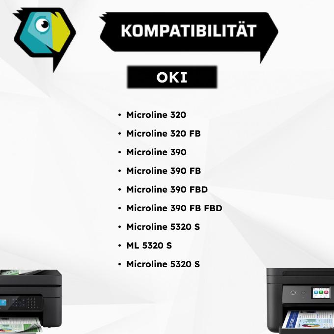 Immagine prodotto Inkadoo Compatibile con OKI 09002310 Ribbon, nero, adatto per OKI ML 320 FB, OKI ML 390 FB, OKI ML 53...