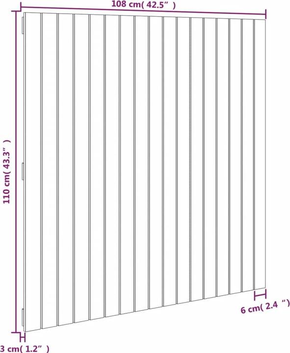 Image du produit vidaXL Wand-Kopfteil (108 x 3 x 110 cm)