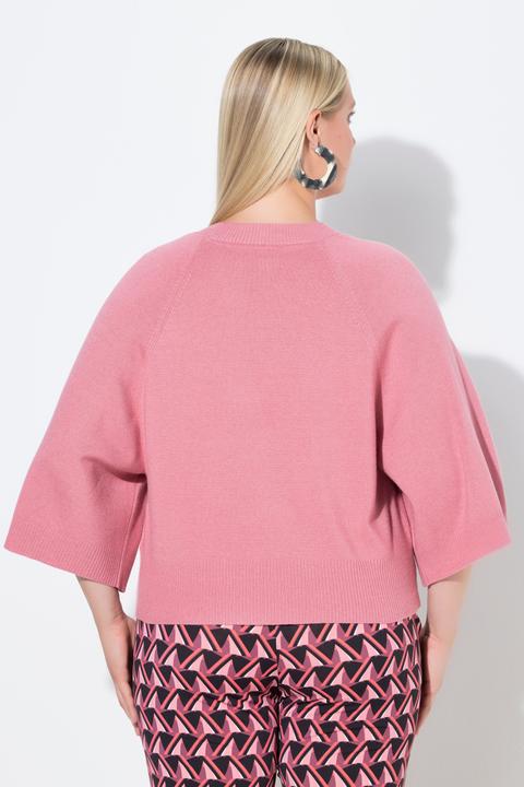 Produktbild Ulla Popken Pullover, kurz, Rundhalsausschnitt, 3/4-Arm (62)