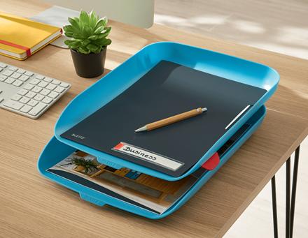 Image du produit Leitz Corbeille à courrier Cosy, lot de 2 bleu (Acclamation)