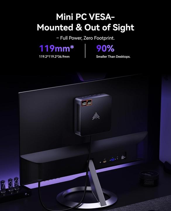 Actual product image NiPoGi Mini PC AM21 mit Ryzen 7 8745HS, 4K Display (32 GB, AMD Ryzen 7 8745H)