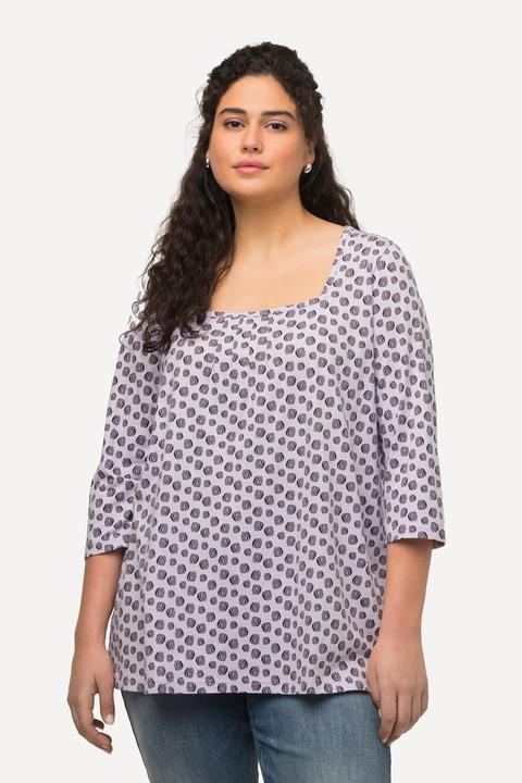 Produktbild Ulla Popken Shirt, Punkte, A-Linie, Carree-Ausschnitt, 3/4-Arm (42, 44)