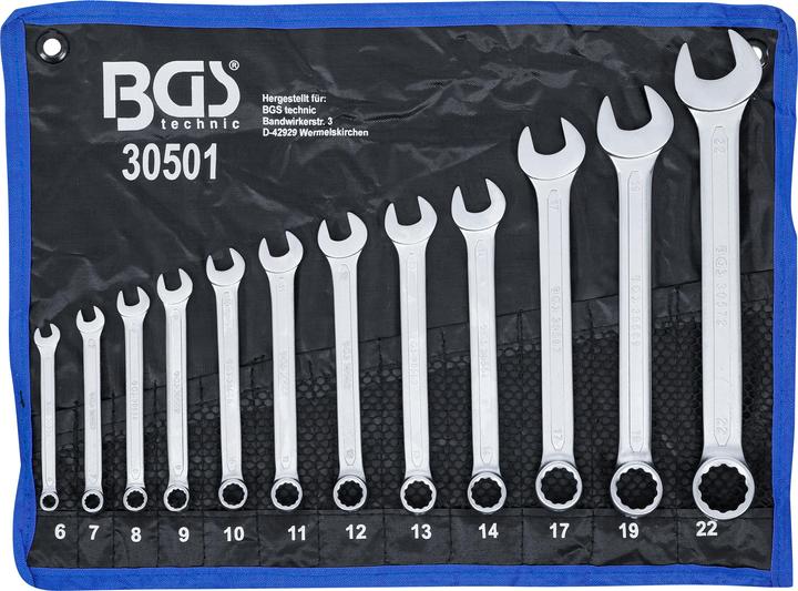 Actual product image BGS Combination spanner set (10 mm, 11 mm, 12 mm, 13 mm, 14 mm, 17 mm, 19 mm, 22 mm, 6 mm, 7 mm, 8 mm, 9 mm)