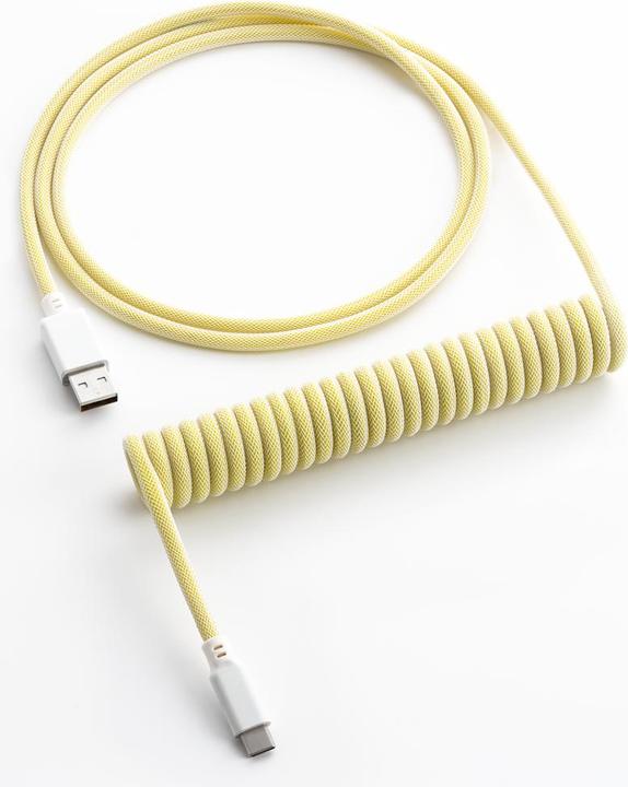 Actual product image CableMod Classic Coiled Keyboard Cable USB-C to USB Type A, Lemon (1.50 m, USB 2.0)