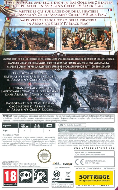 Image du produit Ubisoft Assassin's Creed : The Rebel Collection (Switch, DE)