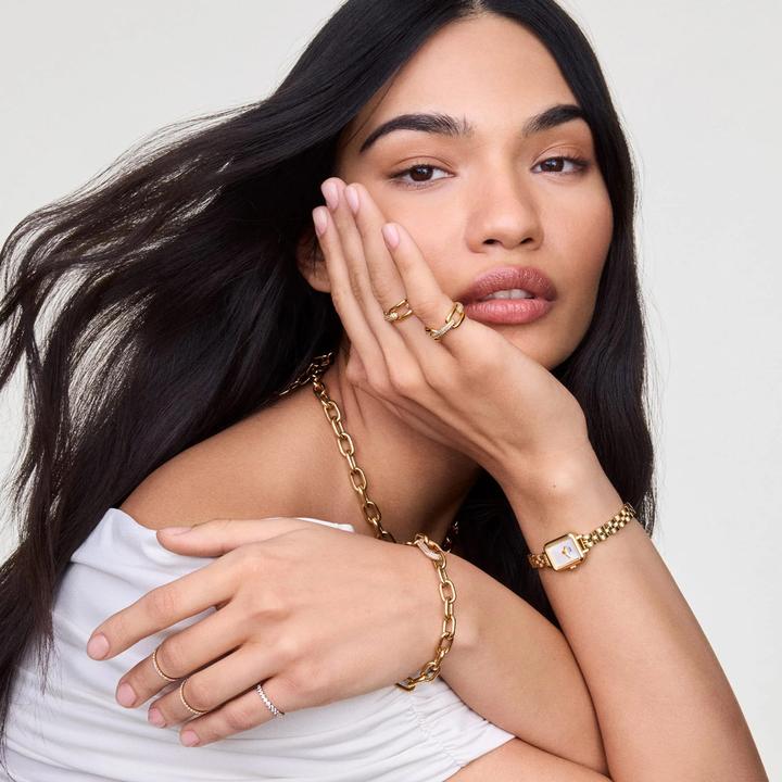 Produktbild Daniel Wellington - Quadro Mini 15.4x18.2 Arch 3-Link White Sunray Rose Gold DW00100847 (Analoguhr)