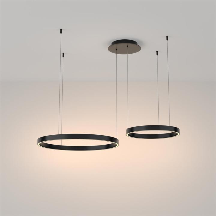 Immagine prodotto Maytoni Lampada a sospensione Rim LED, luce a sospensione 61W 60cm nero 85Ra bianco caldo (3500 lm)