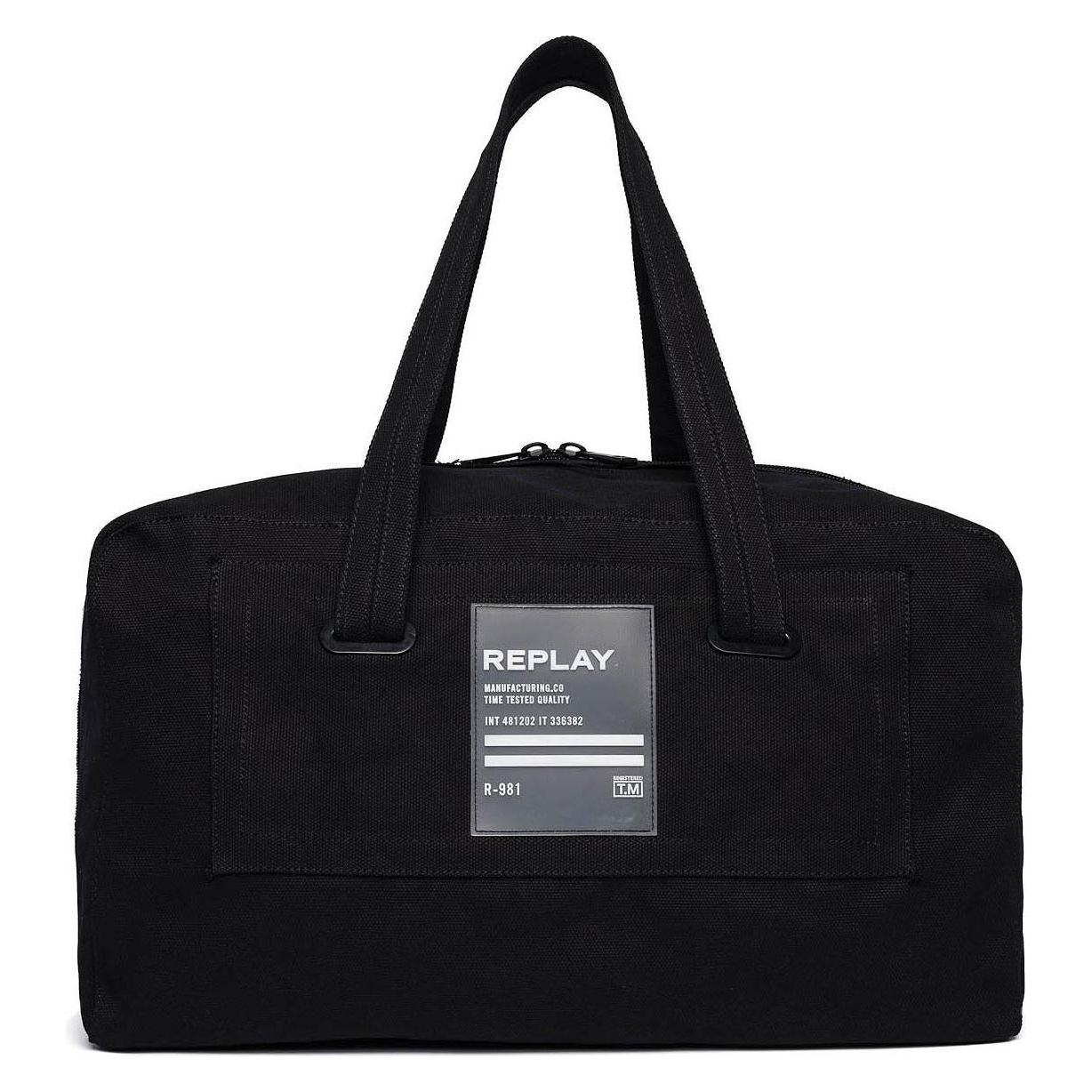 Replay, Unisex, Handtasche, Cotton Canvas Duffle Bag, Schwarz
