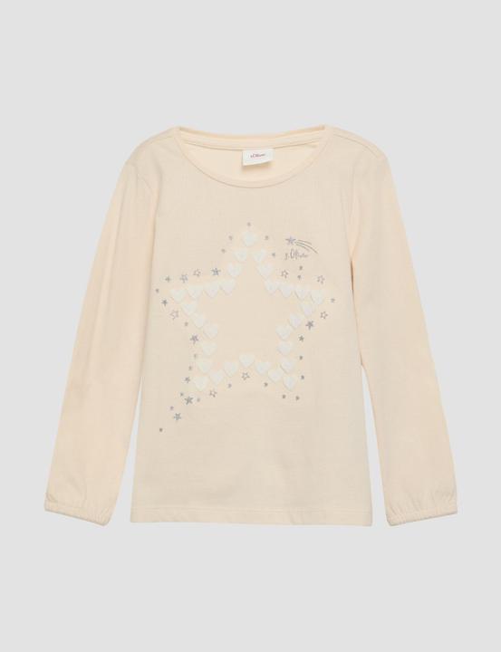 Image du produit S.Oliver T-Shirt Langarmshirt mit Glitter-Print und Chiffon-Applikation (92)