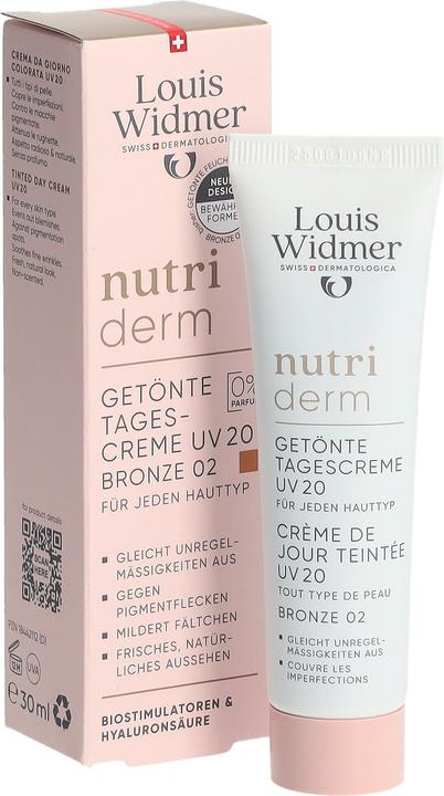 Actual product image Widmer Louis Nutriderm get Tagescreme UV20 bronze 02 ohne Parfum 30 ml (30 ml, Tinted Day Cream, SPF 20)
