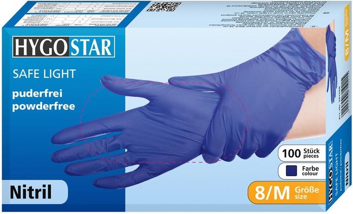 Actual product image Hygostar Nitrile Gloves SL Cobalt Blue M (M)