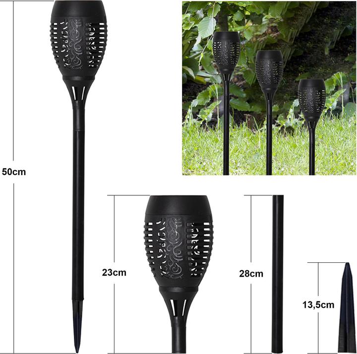 Produktbild Star Trading Solar Fackeln | 6er Set Solar Lampe Outdoor | Solar Gartenleuchte | LED Gartenbeleuchtu (IP44)