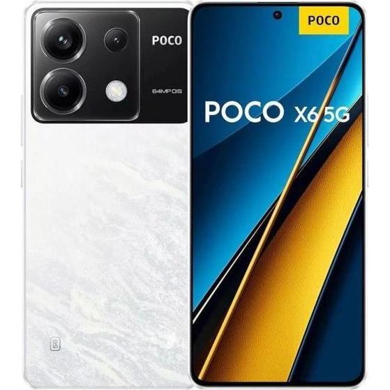 Xiaomi Poco X6 (256 GB, Weiss, 6.67", Dual SIM, 5G), Smartphone, Weiss