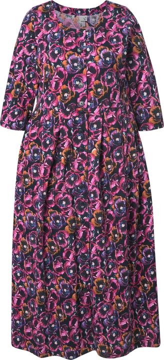 Image du produit Ulla Popken Robe maxi en jersey avec poches, décolleté rond et manches 3/4, coupe évasée (56)