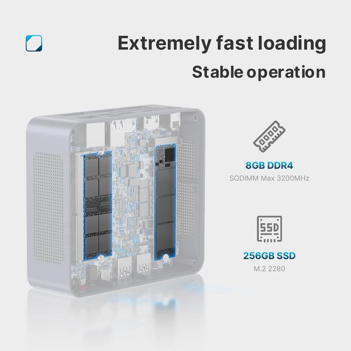 Actual product image Bosgame Mini-PC mit Intel Alder Lake-N95 Prozessor (8.19 GB, 268.44 GB)