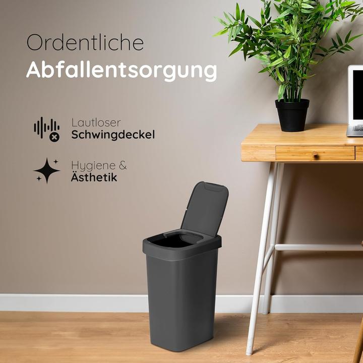 Immagine prodotto Novaliv 3er-Set Mülleimer 25L mit 2in1 Deckel, Klappdeckel & Schwingdeckel, Anti-Geruch Abfalleimer (25 l)