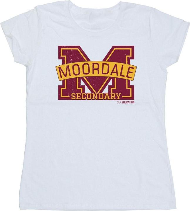 Immagine prodotto Netflix Sex Education Moordale Cracked M Logo 2 Maglietta Donna (L)