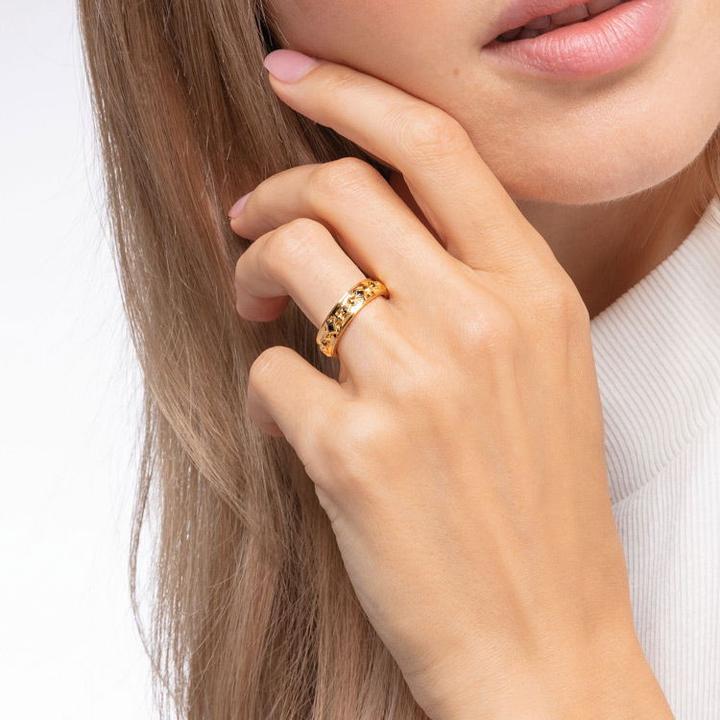 Produktbild Thomas Sabo Ring Schwarze Steine Gold (10, 22, 62, 925 Silber)