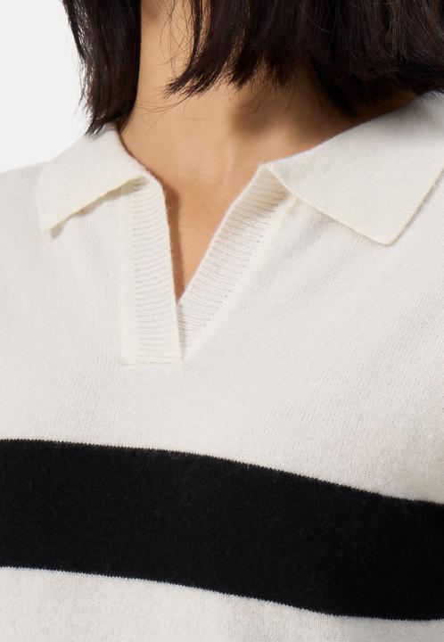 Actual product image Cash-Mere Kaschmir Pullover mit Polokragen gestreift (L)