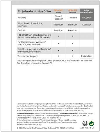 Actual product image Microsoft Office Home & Student 2019 German (1 User, unlimited)