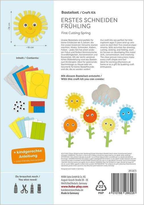 Produktbild Haba Bastelset - Erstes Schneiden Frühling